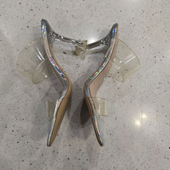 Aldo Cinderella Disney X Aldo Cinderella's Stepsisters Clear Flared High Heels - Picture 3 of 8